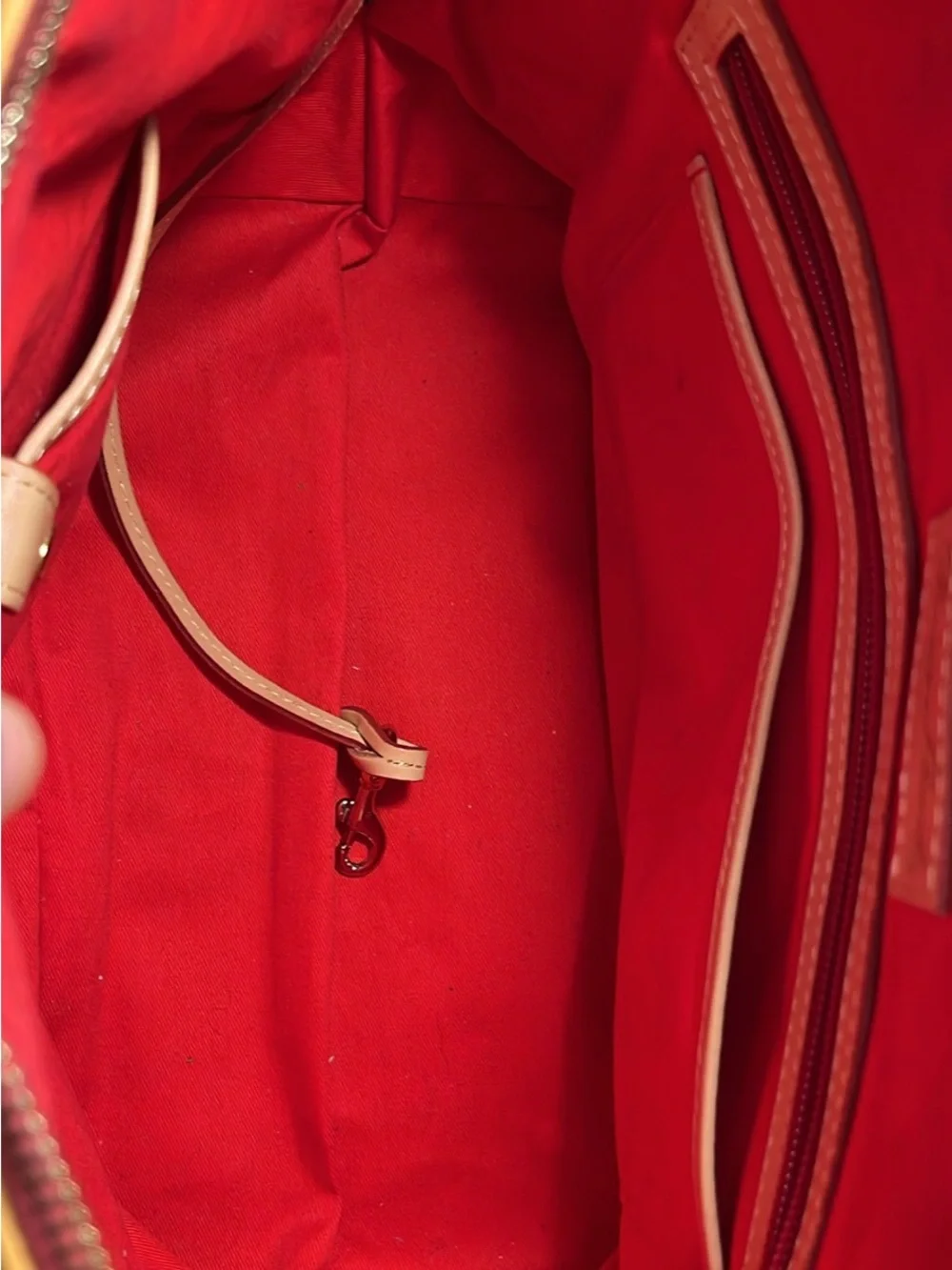 Dooney & Bourke Pink Quilted Tote with Tan Trim